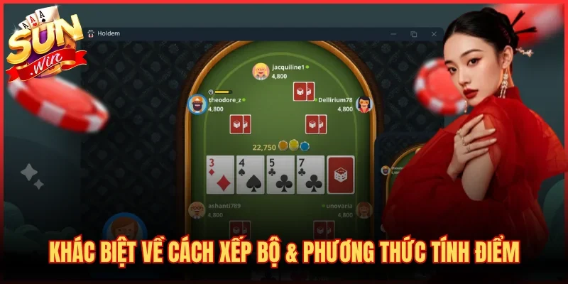 So Sánh Xì Tố Và Poker - Khác Biệt Luật Chơi Cơ Bản 3 Khác biệt về cách xếp bộ & phương thức tính điểm tại SUNWIN
