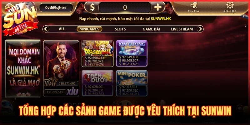 Trang chủ 21 Tổng hợp các sảnh game được yêu thích tại SUNWIN